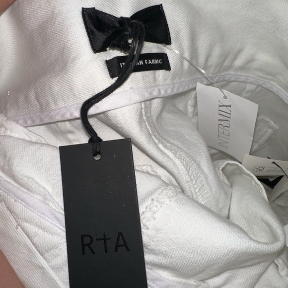 NWT RtA Ellena Pleated High-Waisted White Cotton Shorts Size 30 - Picture 5 of 7